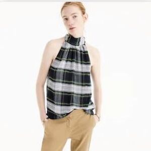 Plaid Halter Neck Women's Top